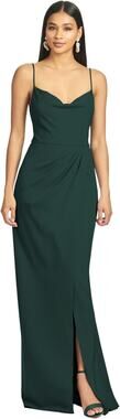 NEW Sachin & Babi Paulina Gown Womens 2 Emerald Green Cowl Bridesmaid Wedding
